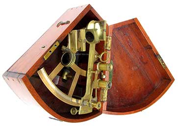 Large Brass Sextant W/Wooden Box - 10 - Nautical Navigation Collection